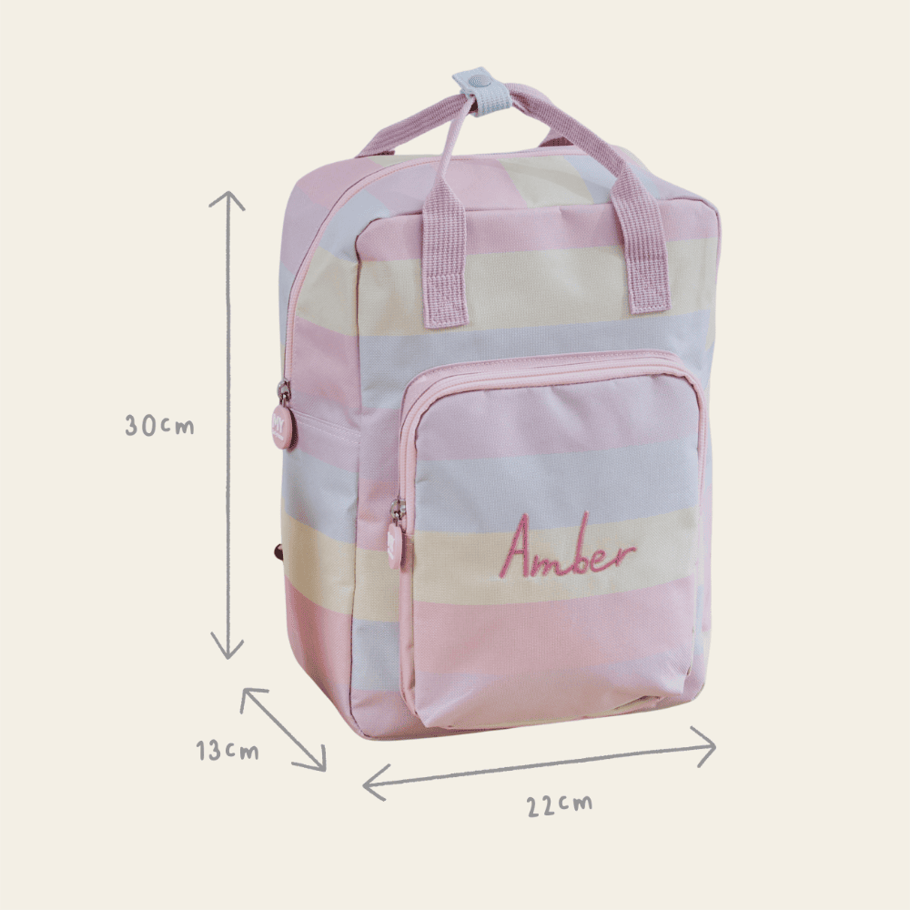 Personalised Rainbow Stripe Medium Backpack 