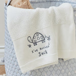 Personalized Cuddle Club Tortoise Ivory Knitted Shawl