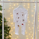 Personalised Christmas Embroidered Sleepsuit