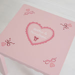 Personalised Bow Printed Pink Scalloped Table FSC®