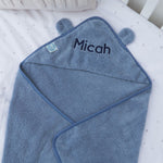 Personalized Wave Blue Small Hooded Towel
