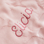 Personalized Pink Star Jacquard Baby Blanket