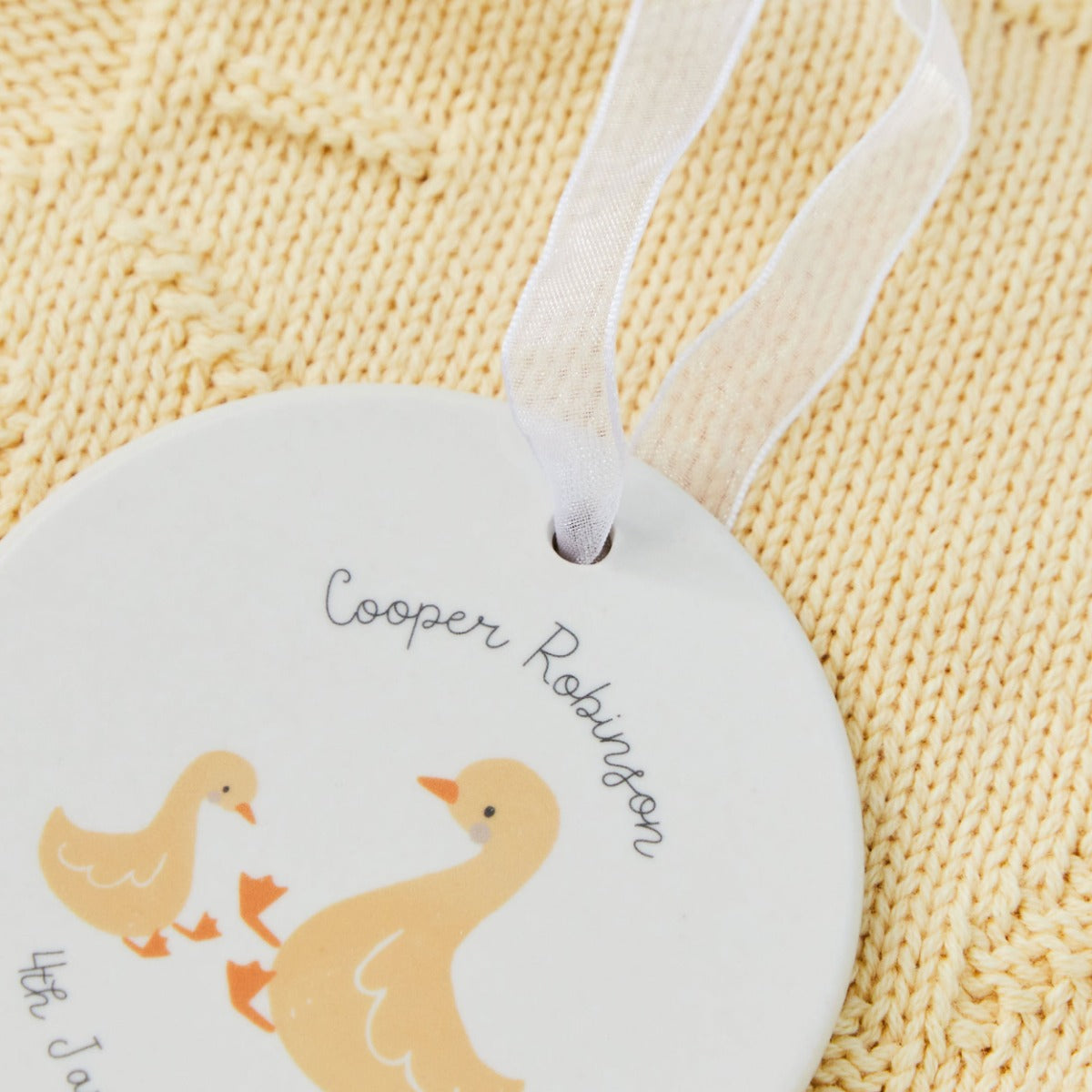 Personalised Parent and Baby Duck Ceramic Disk 