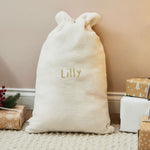 Personalised Cream Borg Christmas Sack