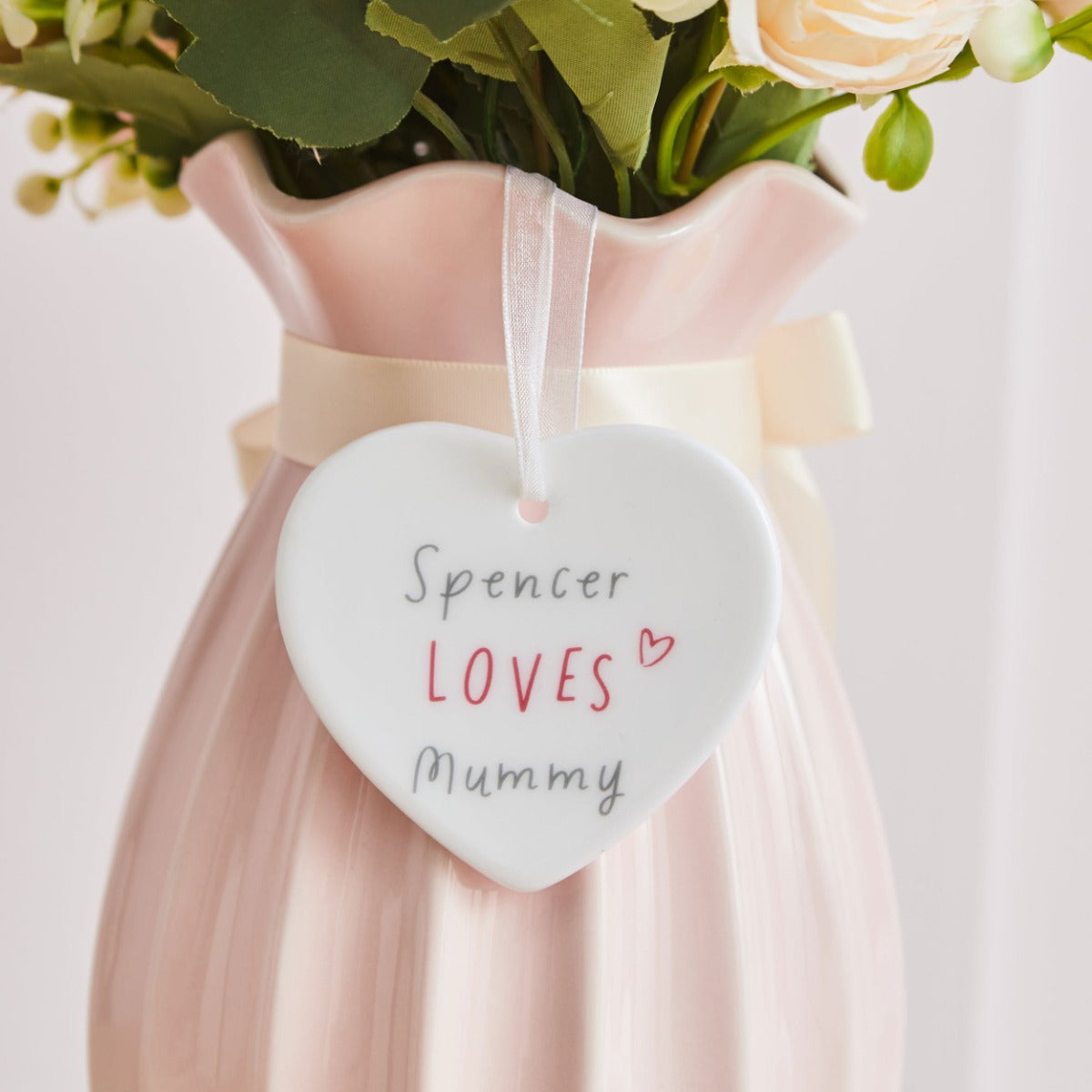 Personalised Our 1st Valentine's Day Heart Ceramic Hanging Decoration 