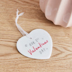 Personalised Our 1st Valentine's Day Heart Ceramic Hanging Decoration 