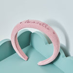 My Kids Personalised Pink Heart Padded Headband