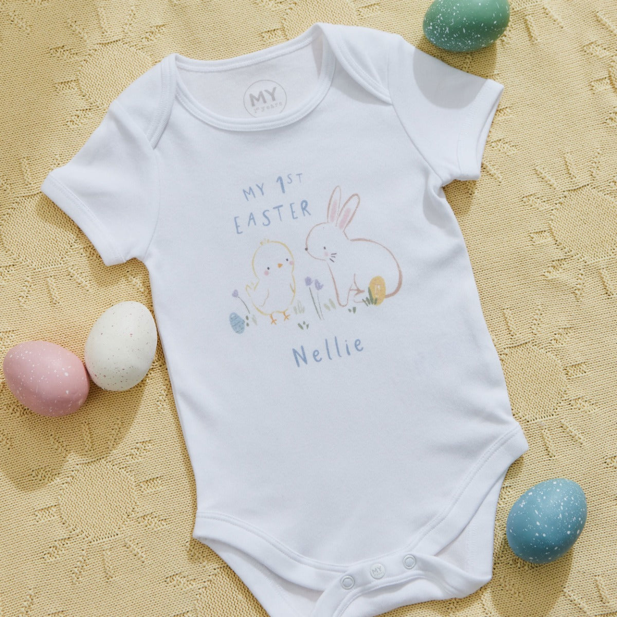 Personalised My 1st Easter Bodysuit in White