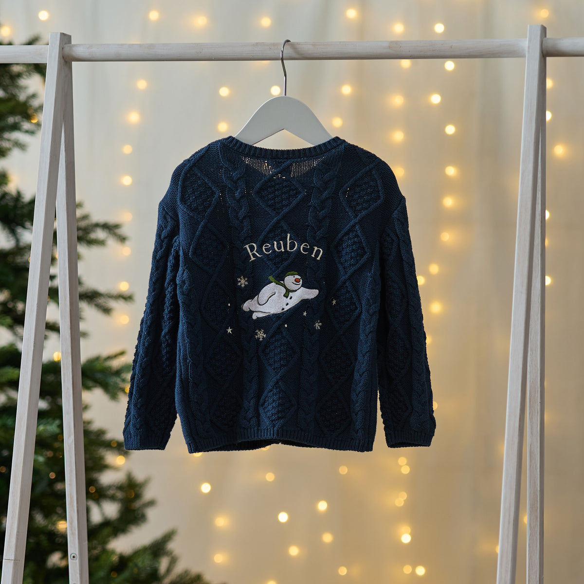 Personalised The Snowman™ and Snowdog Navy Cable Cardigan