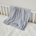 Personalized Born In 2026 Grey Star Jacquard Blanket