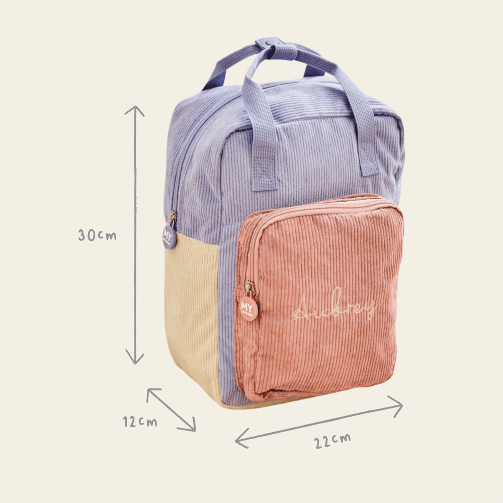 Personalised Pink Cord Backpack with Grab Handle 