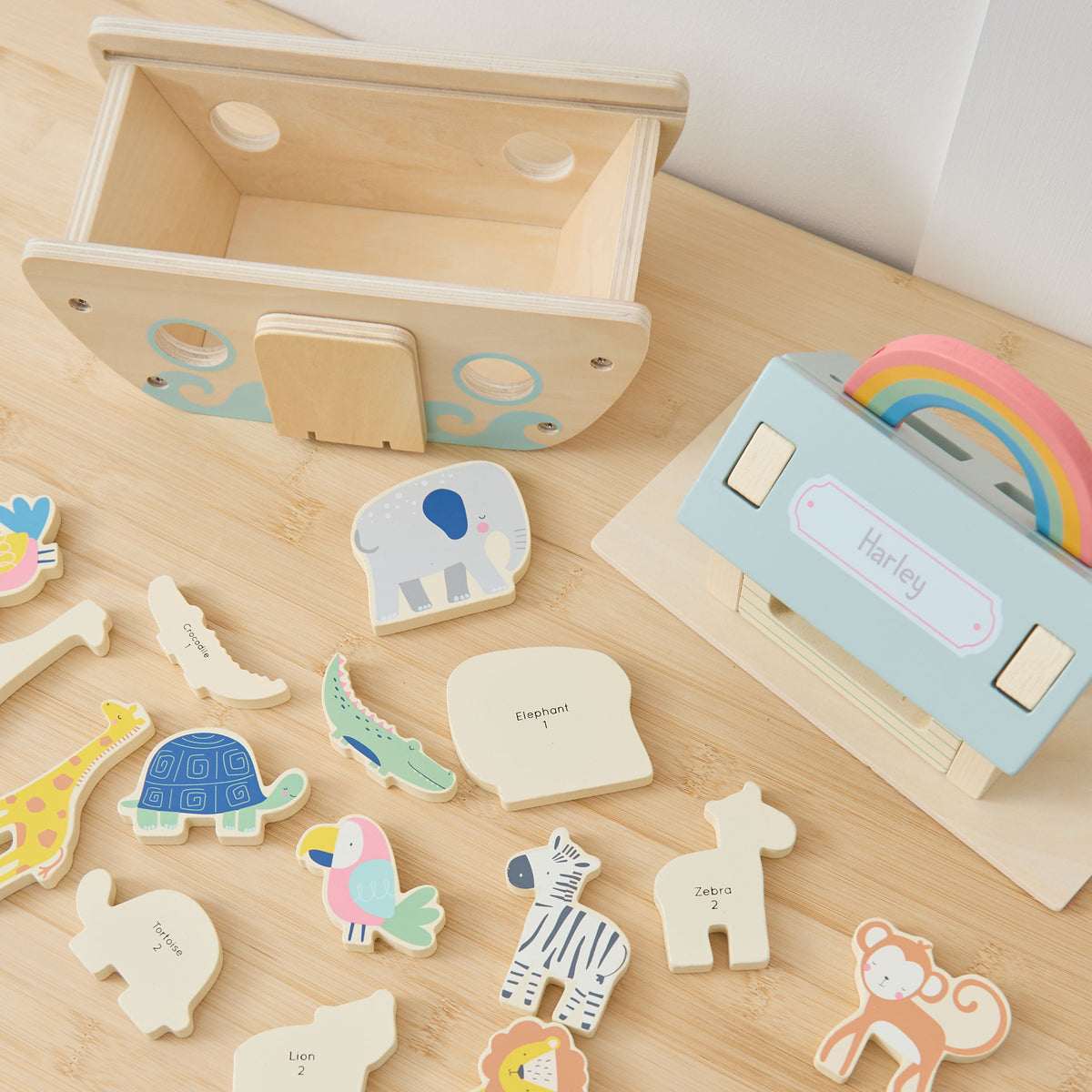 Personalised Wooden Noah's Animal Ark Play Set FSC®