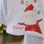 Personalised Grey Santa Ho Ho Ho Christmas Pyjamas