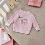 Personalised Santa Baby Pink Cardigan