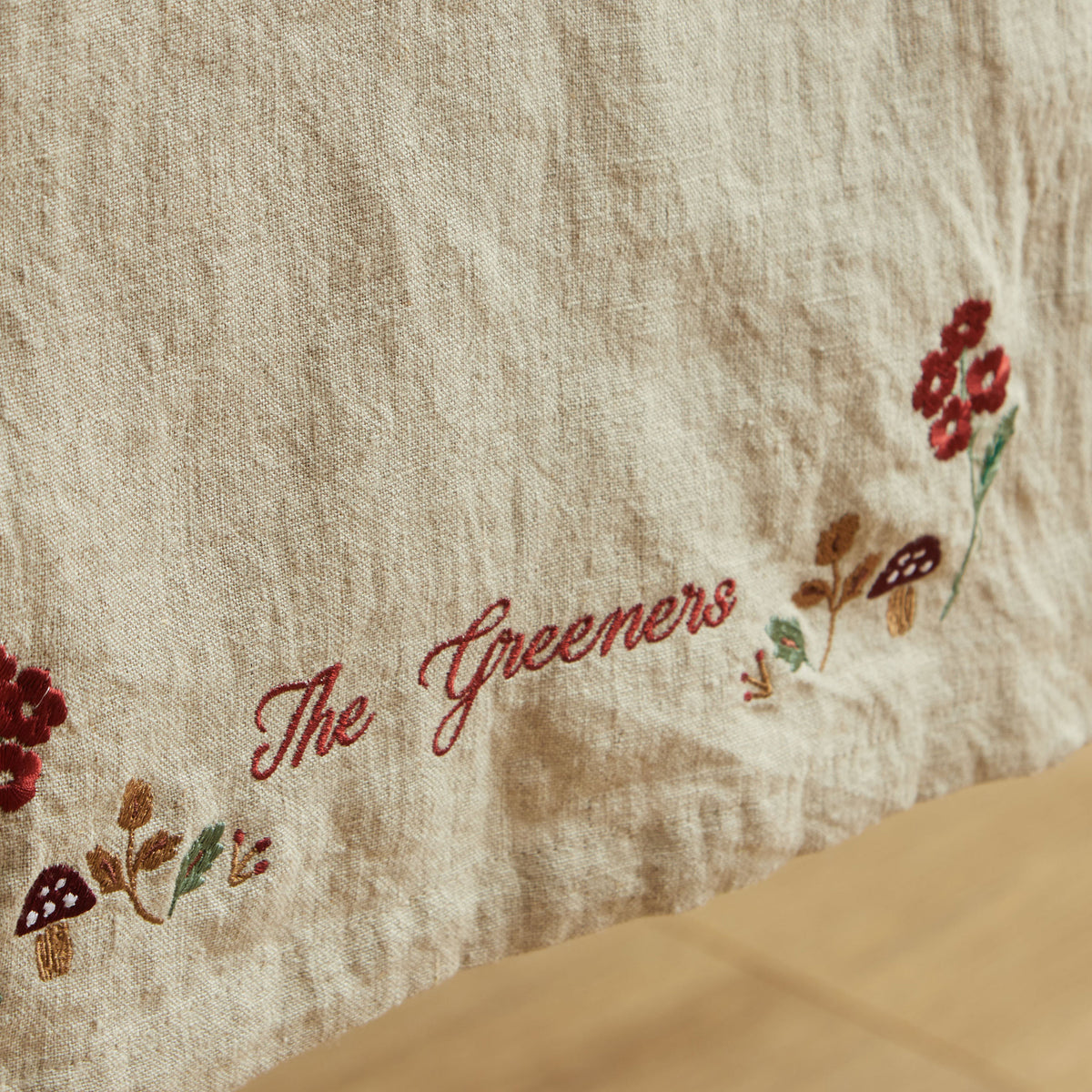 Personalised Autumn Natural Table Runner