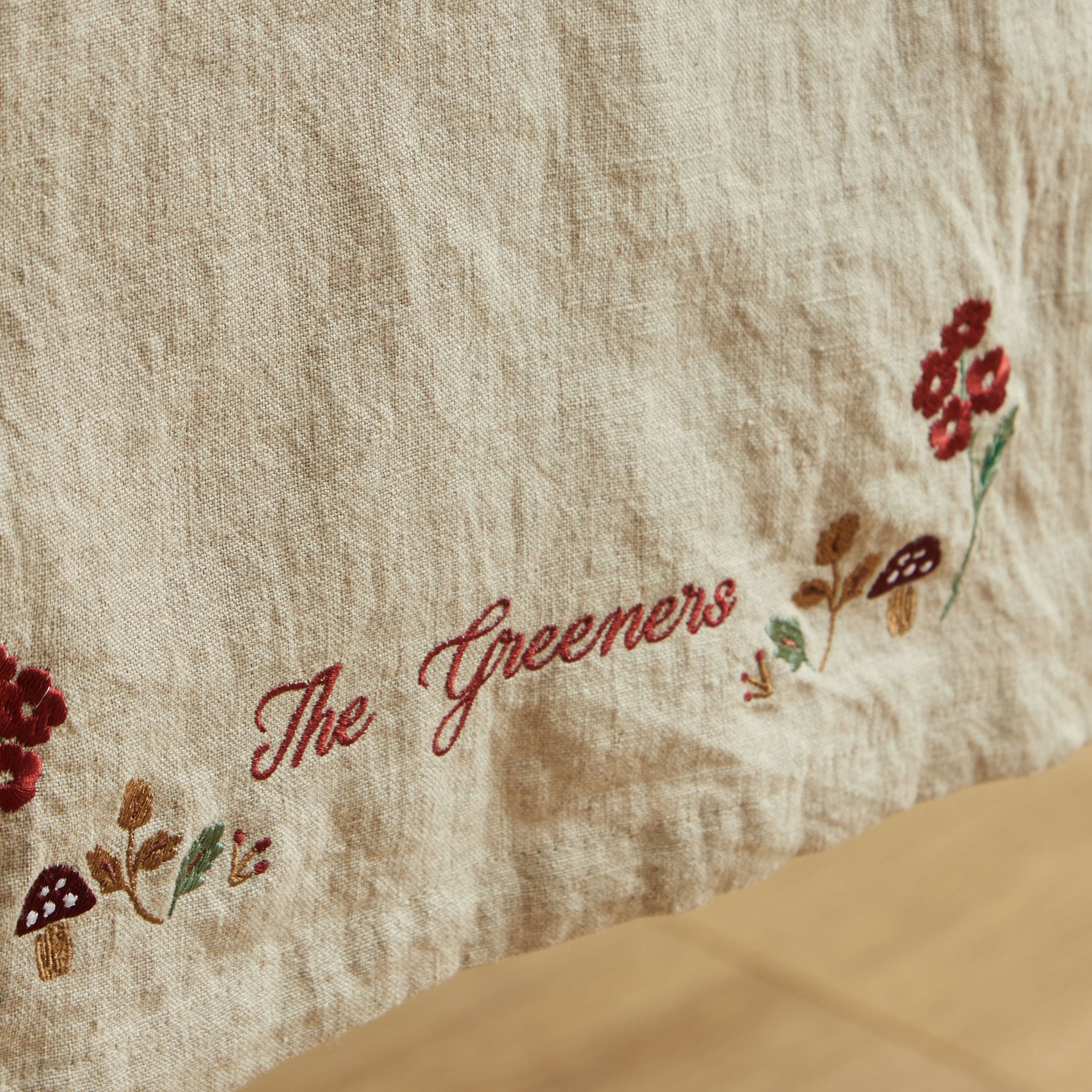 Personalised Autumn Natural Table Runner