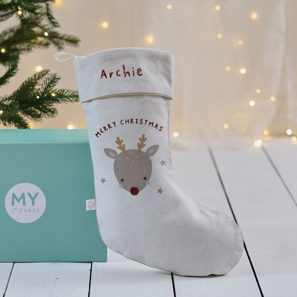 Personalised Small Rudolph Christmas Stocking
