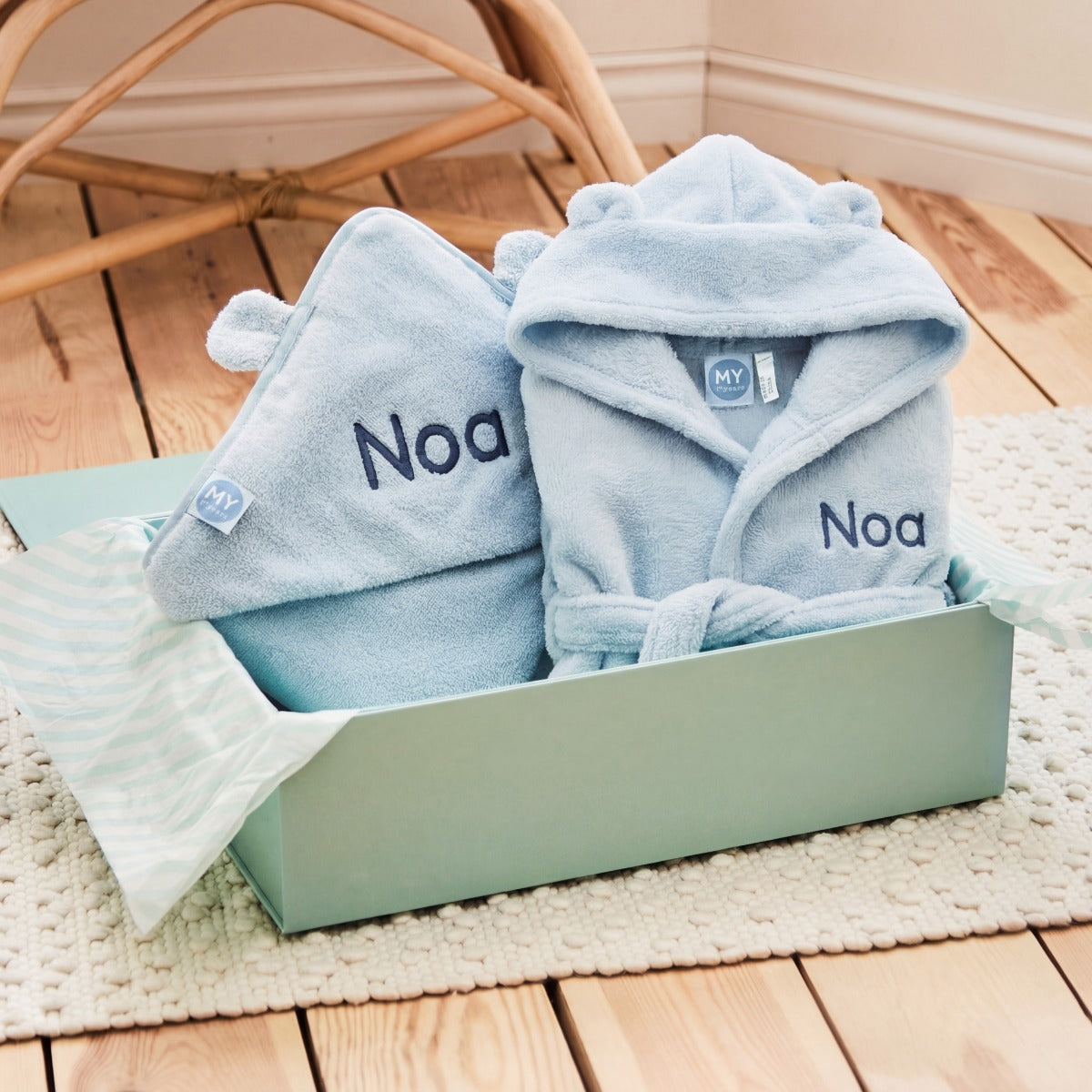 Personalized Blue Towel Gift Set