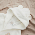 Personalized Biscuit Bear Ivory Fleece Robe