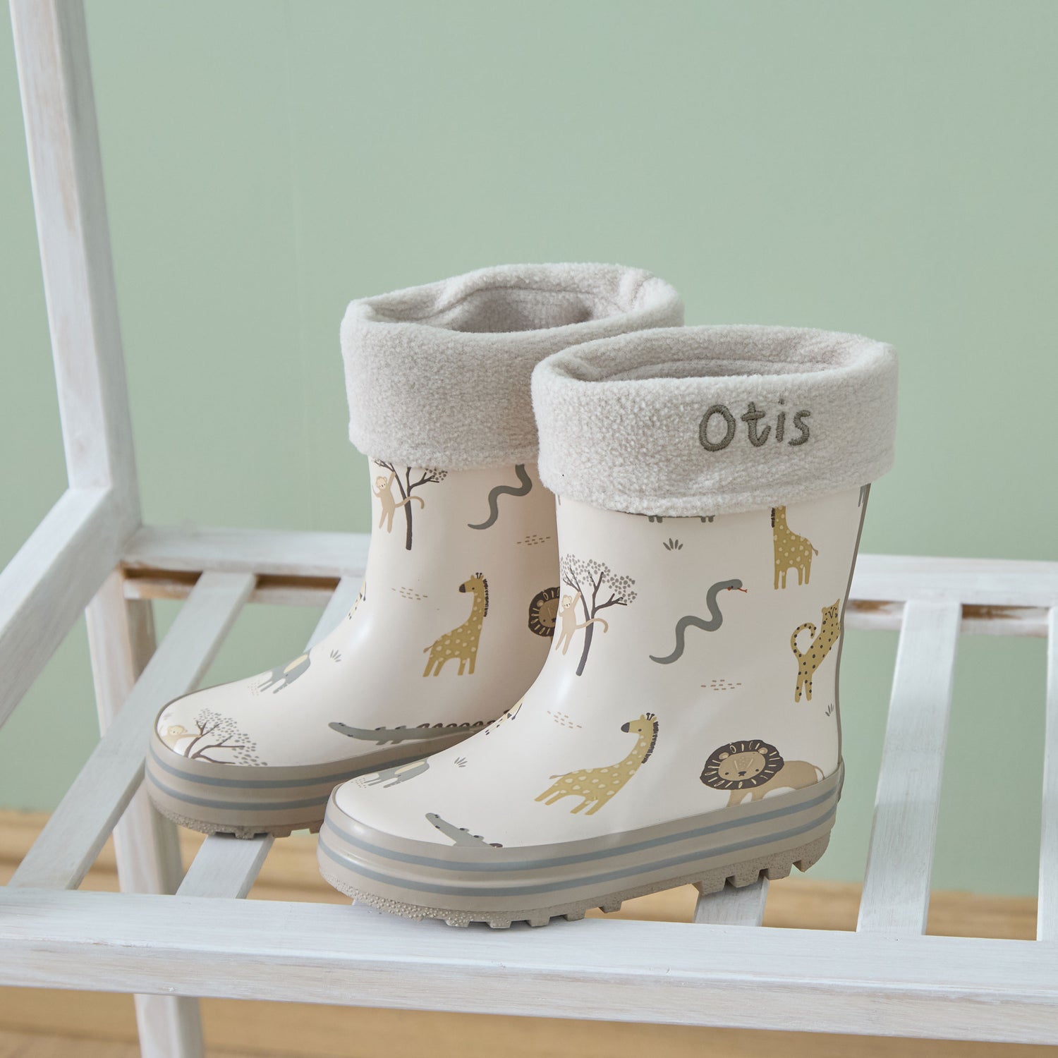 Personalised Neutral Safari Wellies