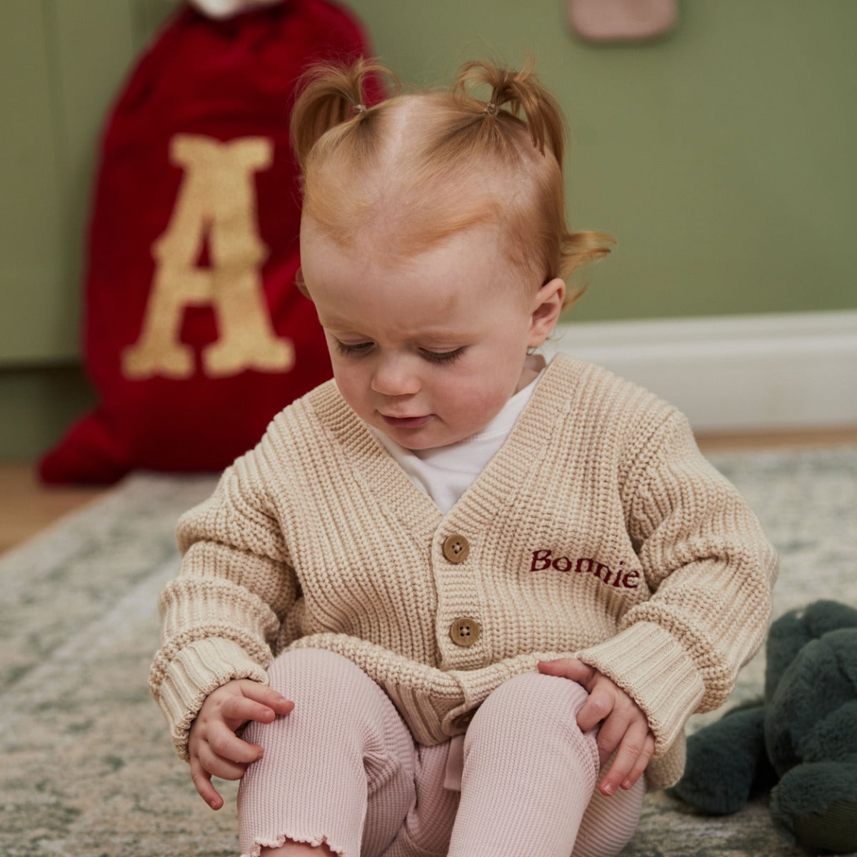 Personalised Nice List Oatmeal Cardigan