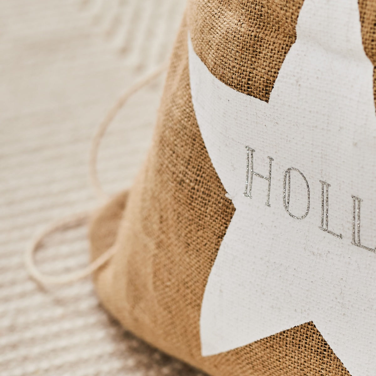 Personalised Hessian Bold Font Star Gift Sack