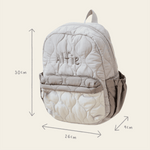 Personalised Grey Quilted Medium Backpack