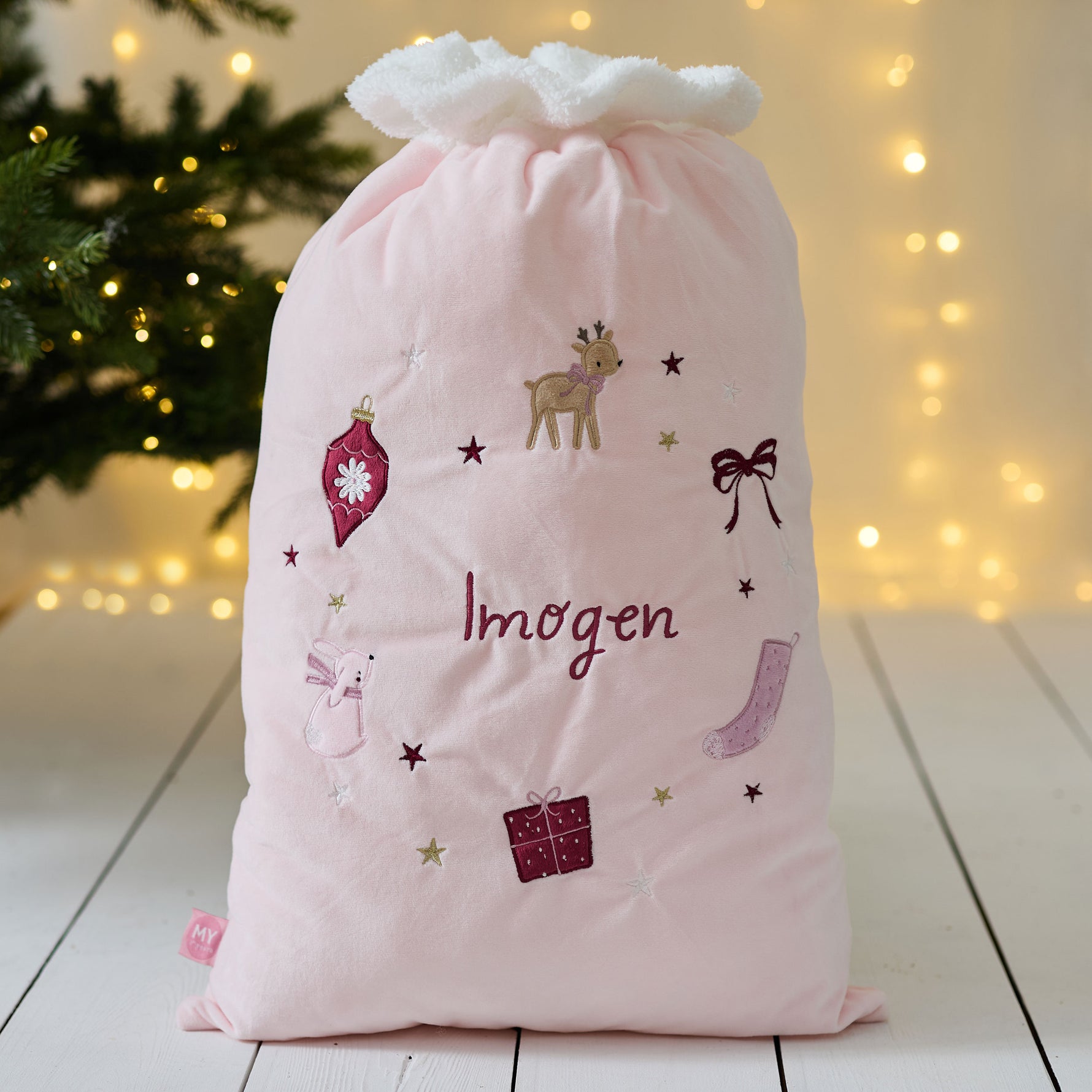 Personalised Pink Christmas Gift Sack