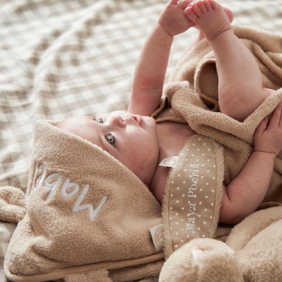 Personalized Oatmeal Small Hooded Towel