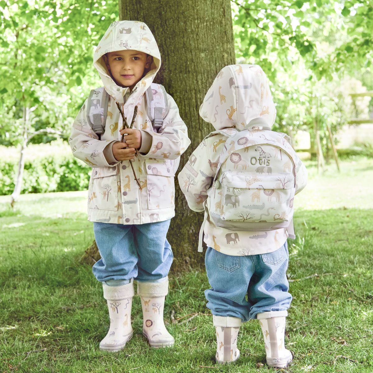 Personalised Neutral Safari Raincoat