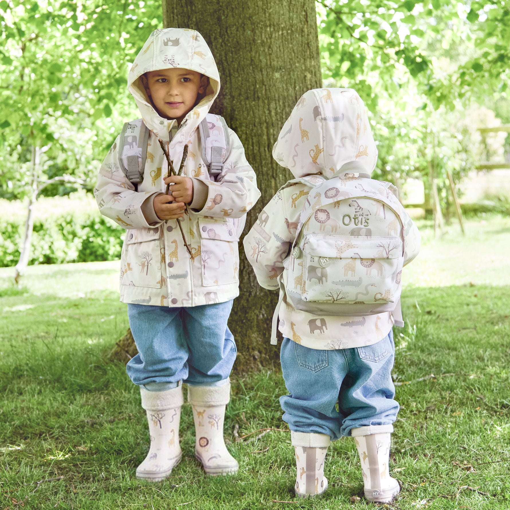 Personalised Neutral Safari Raincoat