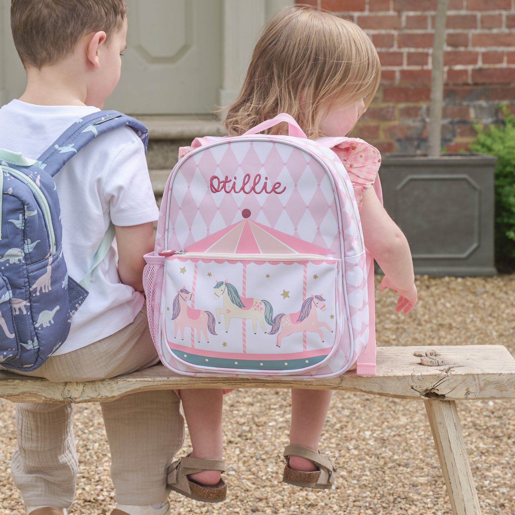 Personalised Harlequin Carousel Medium Backpack
