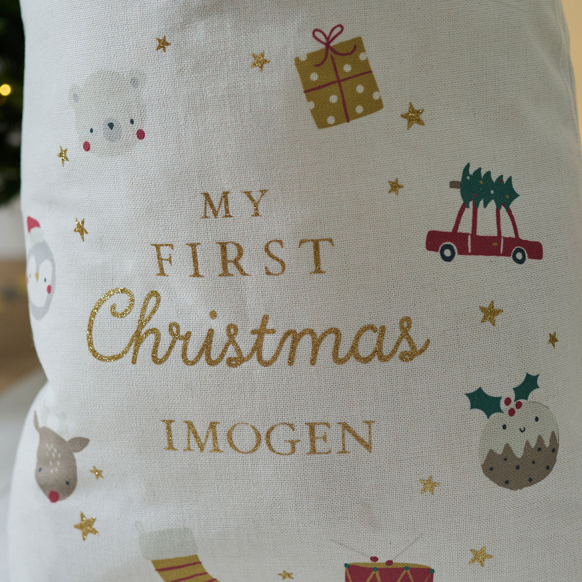Personalised My 1st Christmas Cream Gift Sack