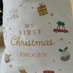 Personalised My 1st Christmas Cream Gift Sack