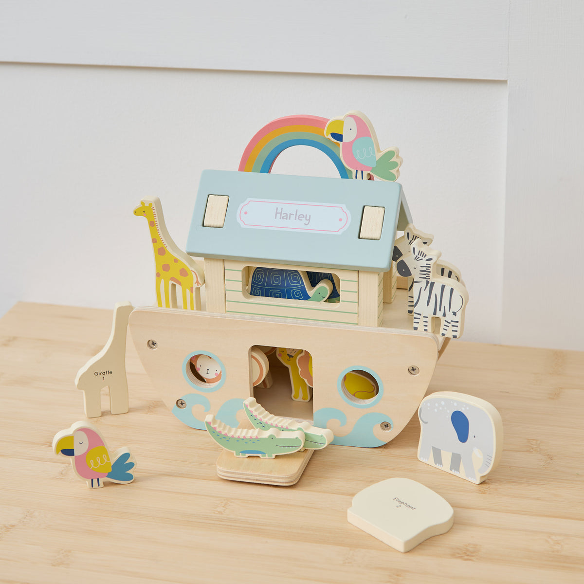 Personalised Wooden Noah's Animal Ark Play Set FSC®