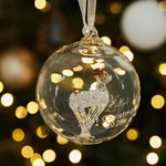 Personalised 1st Christmas Reindeer Glass Bauble