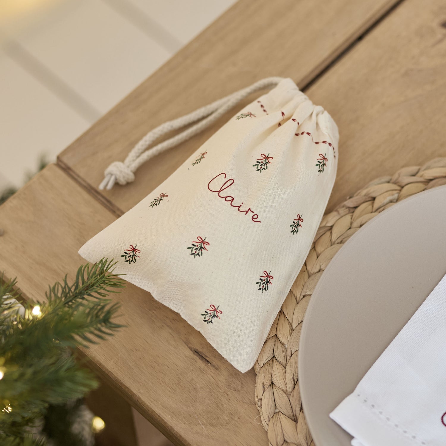 Personalised Christmas Drawstring Bag