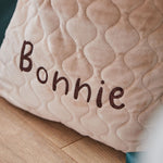 Personalised Oatmeal Velvet Name Gift Sack