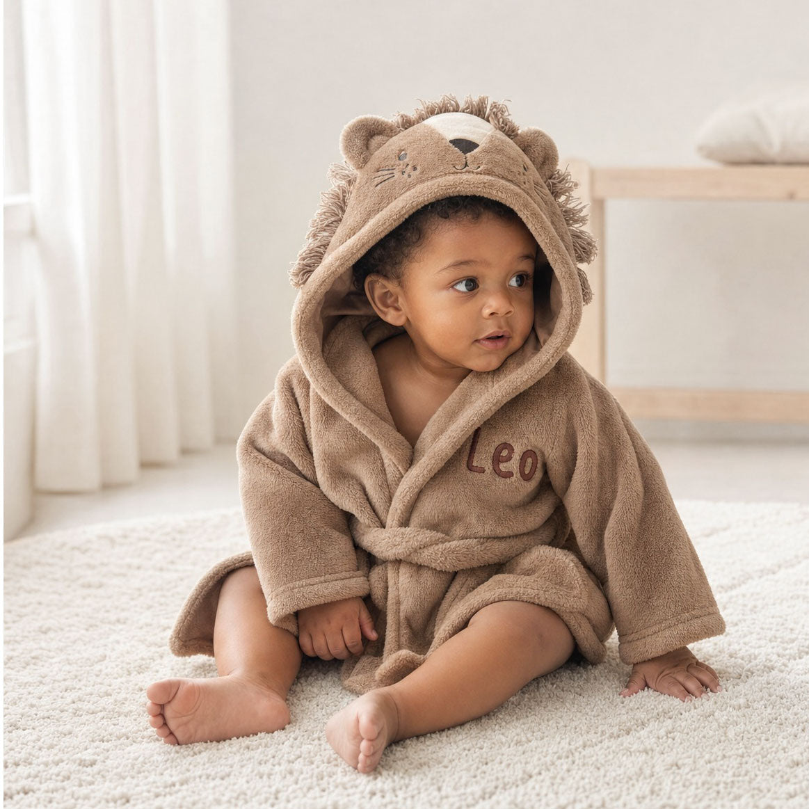 Personalised Lion Fleece Robe