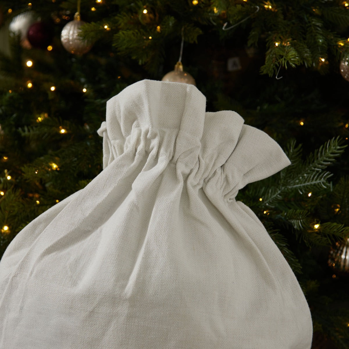 Personalised Blue Checkered Christmas Tree Sack