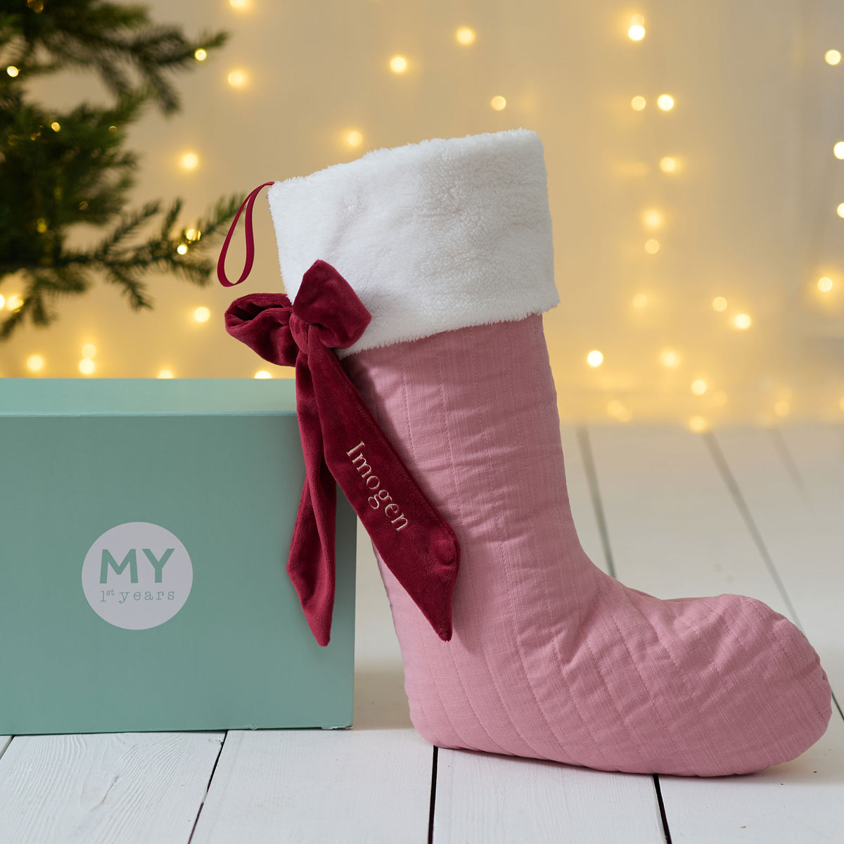 Personalised Pink Bow Medium Stocking