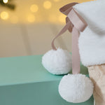 Personalised Name Small Oatmeal Velvet Gift Stocking