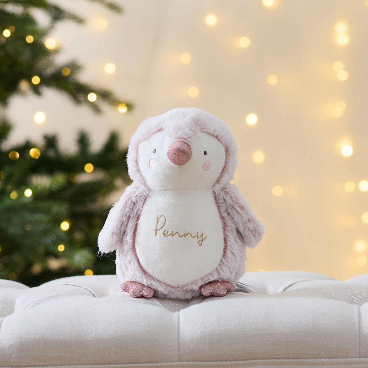 Personalised Pink Penguin Plush Toy