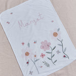 Personalized Sweet Pink Flower Jersey Blanket