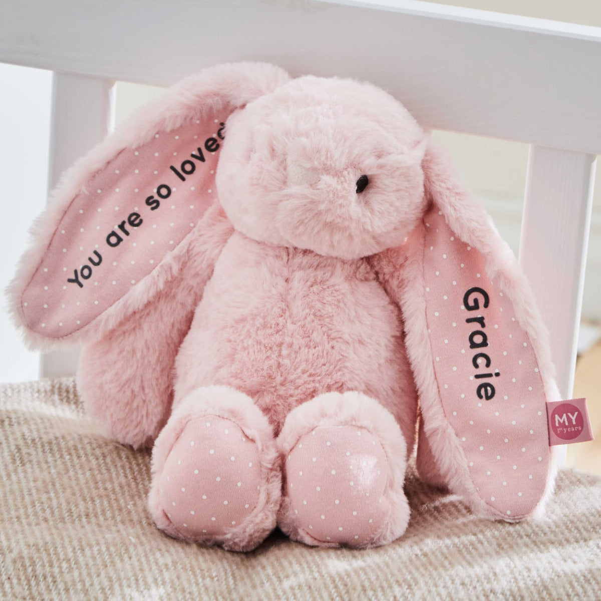 Personalised Pink Bunny Soft Toy - Embroidered