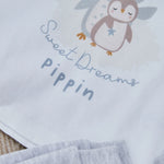 Personalised Penguin Sweet Dreams Grey Jersey Pyjamas