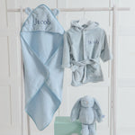 Personalised Blue Splash, Snuggle & Cuddle Gift Set