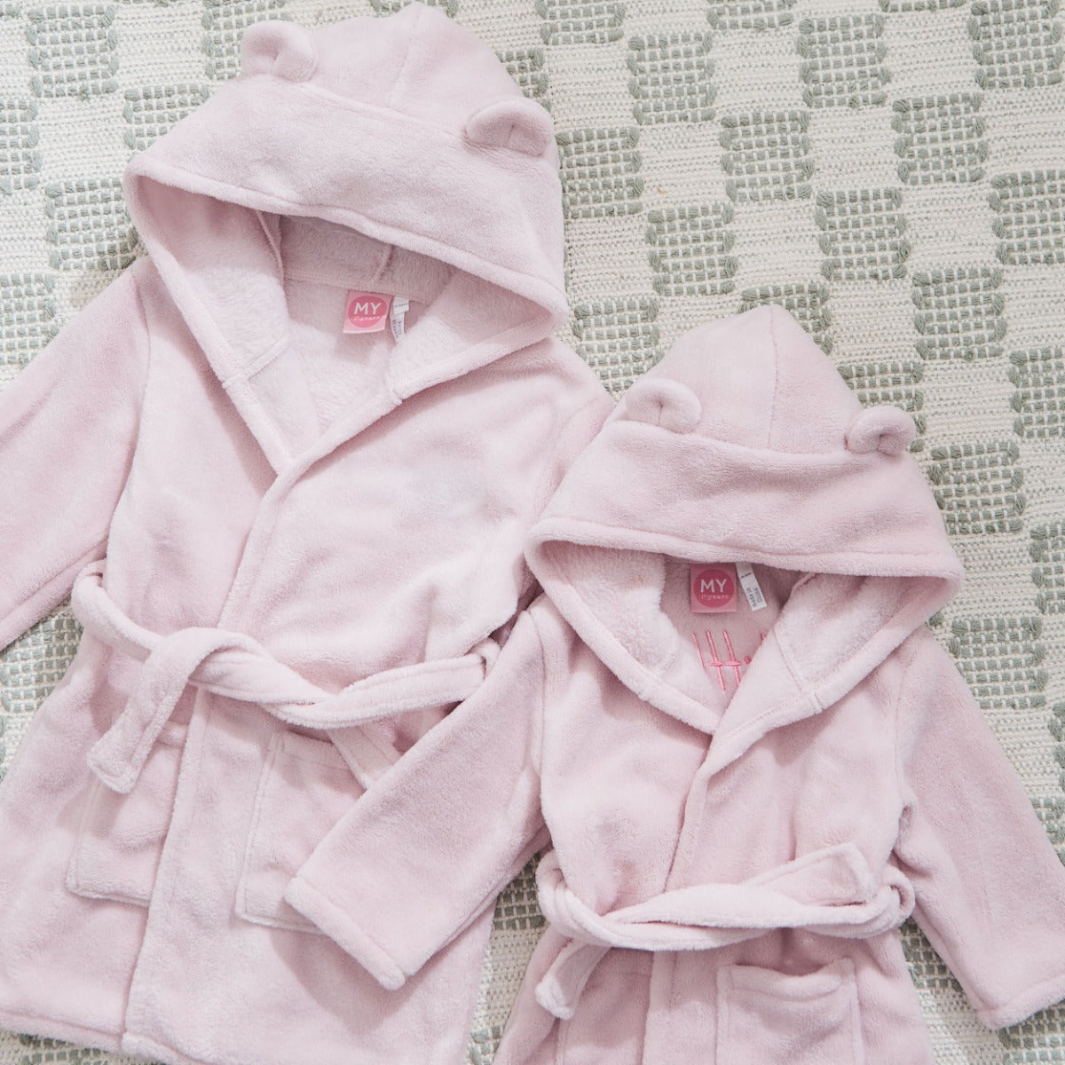 Pink Floral Sister Fleece Robe Gift Set
