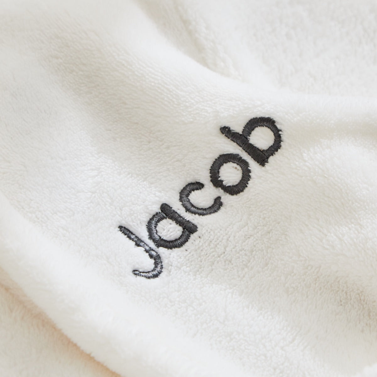Personalized Ivory Fleece Robe with Ears