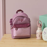 Personalised Pink and Burgundy Stripe Classic Mini Backpack